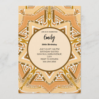 Invitación Modern Brown Abstract Geometric Pattern