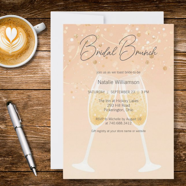 Invitación Modern Bubbly Bridal Brunch (Subido por el creador)