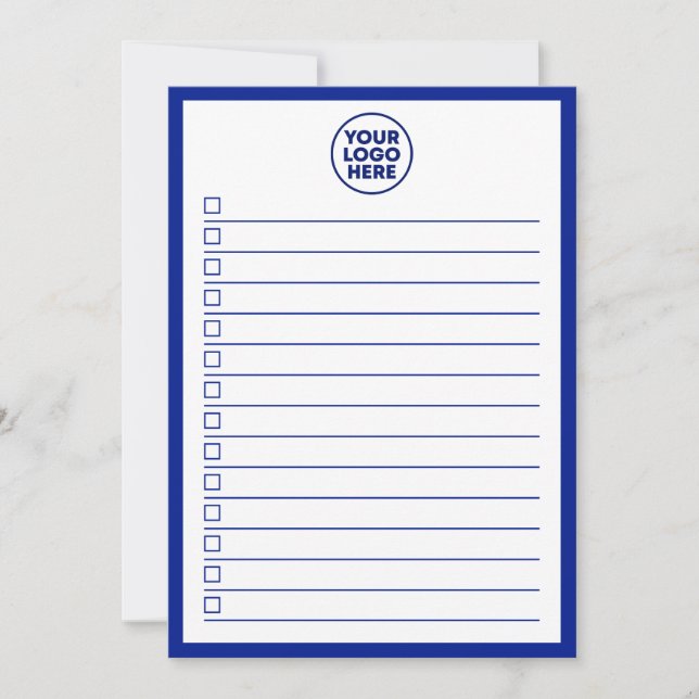 Invitación Modern Business Logo Navy Blue To Do List (Anverso)