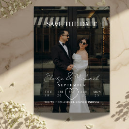 Invitación Modern Calendar Week Photo Save The Date Wedding