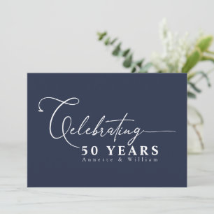 Invitación Modern Calligraphy 50th Wedding Anniversary