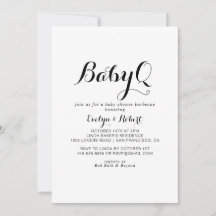 Modern Calligraphy BabyQ Baby Shower Barbecue