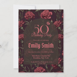 Invitación Modern Carnation Inspired 90Th Birthday