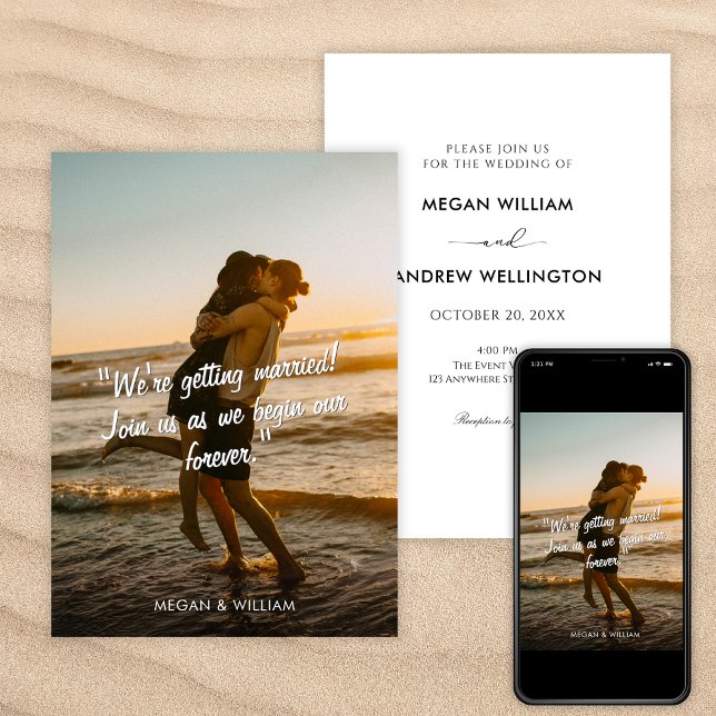 Invitación Modern casual photo wedding  (Subido por el creador)
