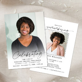 Invitación Modern Celebration of Life Memorial Funeral Photo