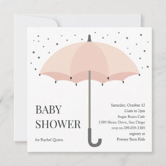 Invitación Modern chic umbrella drawing baby shower