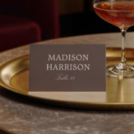 Invitación Modern Chocolate Brown Wedding Place Card DIY