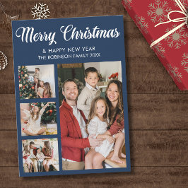 Invitación Modern Christmas family photo collage