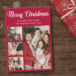 Invitación Modern Christmas family photo collage