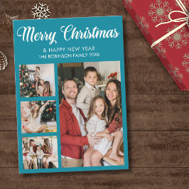Invitación Modern Christmas family photo collage