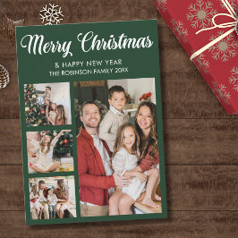 Invitación Modern Christmas family photo collage