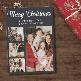 Invitación Modern Christmas family photo collage