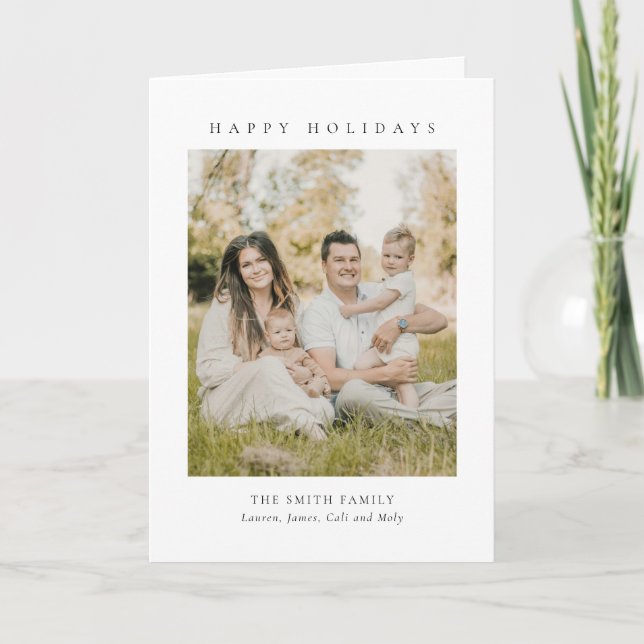 Invitación Modern Christmas & New Year Folded Holiday Card (Anverso)