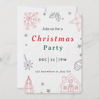 Invitación Modern Christmas Party Invitation