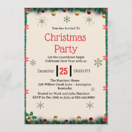 Invitación Modern Christmas Party Invitation Template