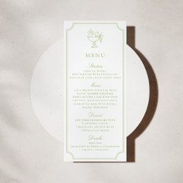 Invitación Modern Citrus Green Double Frame Wedding Menu