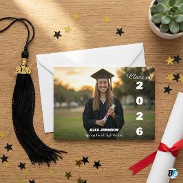 Invitación Modern Class of 2026 Photo Graduation 