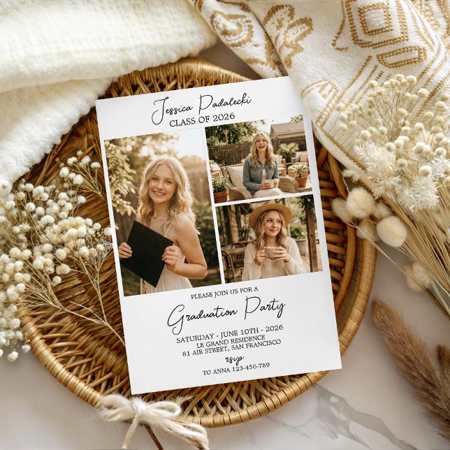 Invitación Modern Class of 2026 Photo Graduation Invite (Subido por el creador)