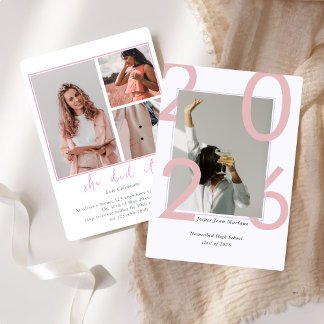 Invitación Modern Class of 2026 Photo Minimal Graduation 