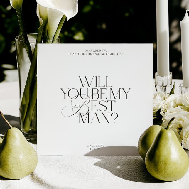 Invitación Modern Classic Best Man Proposal Card (Modern Classic Best Man Proposal Card)