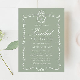 Invitación Modern Classic Frame Bridal Shower Sage Green