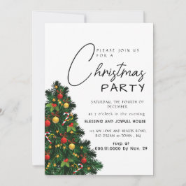 Invitación Modern Classic Pine Tree & Ornaments Holiday