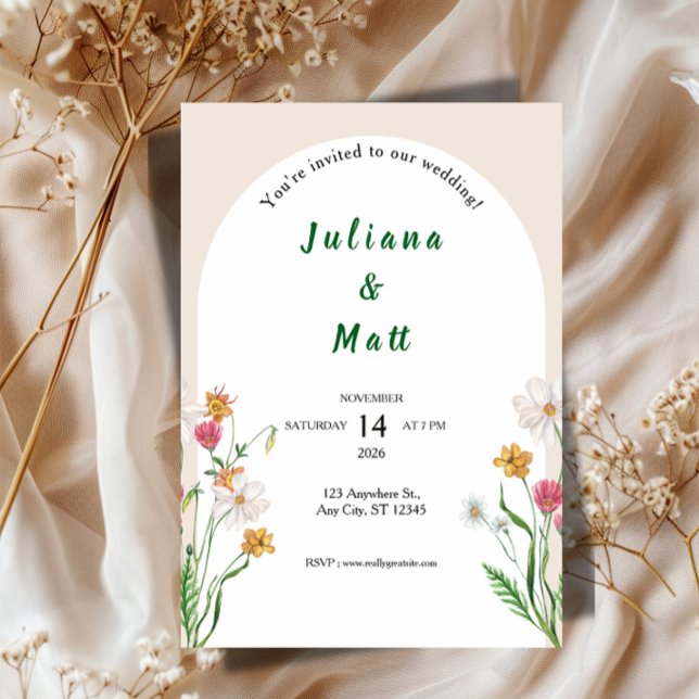 Invitación Modern Clean Wedding Invitation Template  (Modern Outdoor Wedding Invitation | Clean Playful Typography Template)