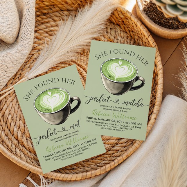 Invitación Modern Coffee Theme Perfect Matcha Bridal Shower (Subido por el creador)