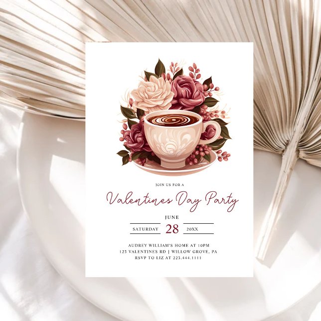 Invitación Modern Coffee Valentines Galentines Fiesta (Subido por el creador)