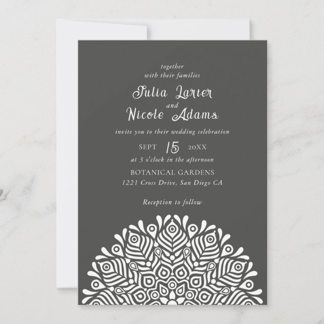Invitación Modern Colorful Boho Ethnic Floral Mandala Wedding (Anverso)