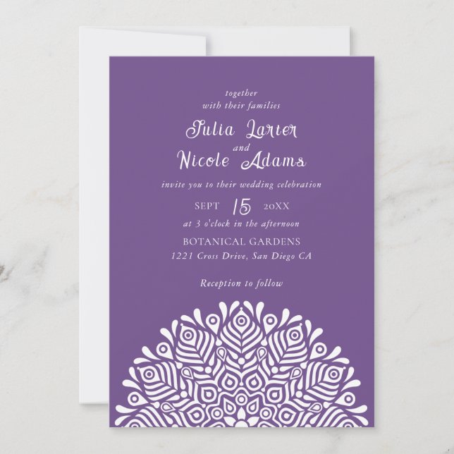 Invitación Modern Colorful Boho Ethnic Floral Mandala Wedding (Anverso)