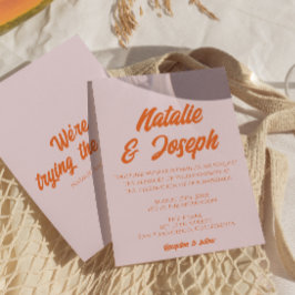 Invitación Modern Colorful Bold Fun Colorful Retro Wedding