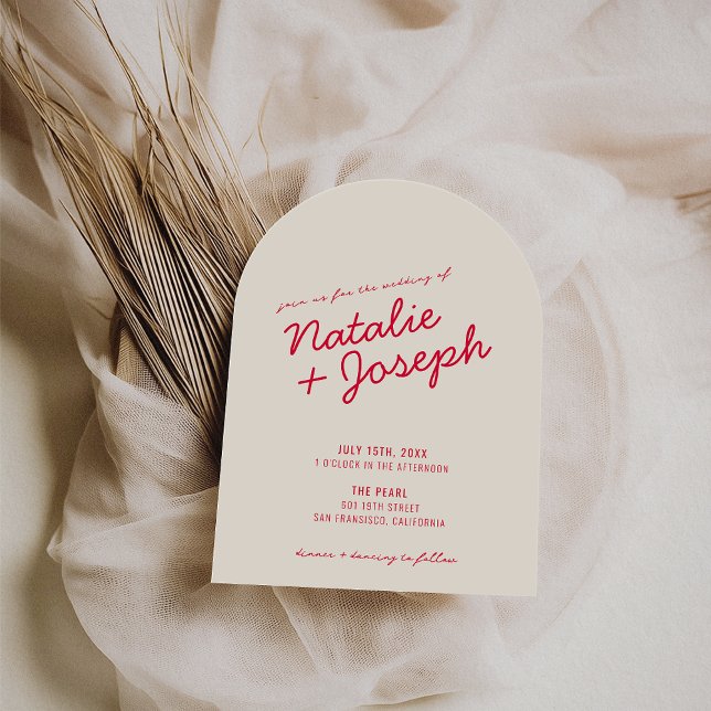 Invitación Modern Colorful Retro Fun Whimsical Arch Wedding (Subido por el creador)