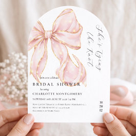 Invitación Modern Coquette Pink Bow Bridal Shower