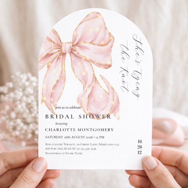 Invitación Modern Coquette Pink Bow Bridal Shower (Subido por el creador)