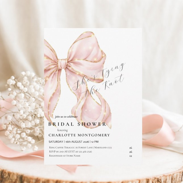 Invitación Modern Coquette Pink Bow Bridal Shower (Subido por el creador)