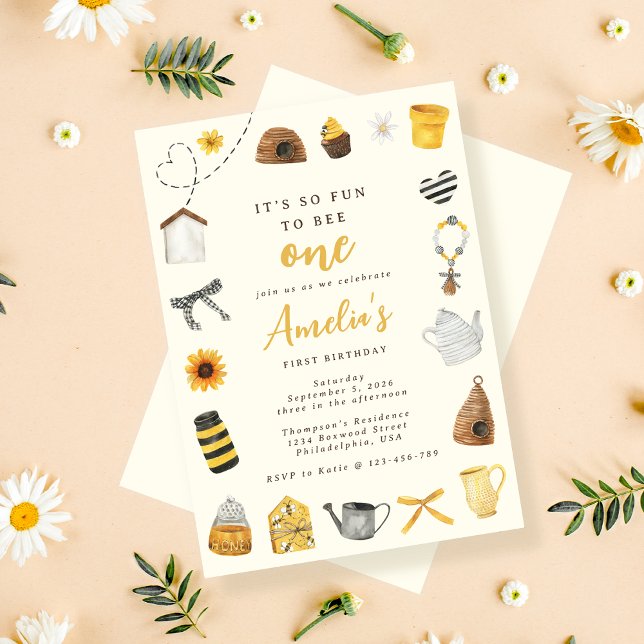 Invitación Modern Cute es tan divertido ser uno de los primer (Subido por el creador)
