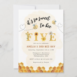 Invitación Modern Cute Es tan dulce ser Cinco años