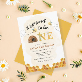 Invitación Modern Cute Es tan dulce ser el primer cumpleaños