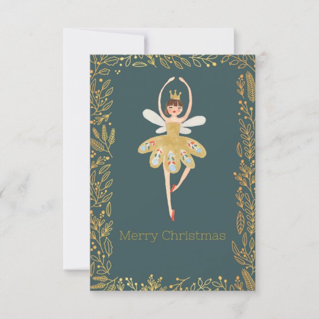 Invitación Modern Cute Nutcracker Ballet Christmas Card  (Anverso)