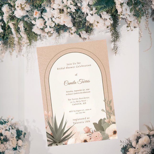 Invitación Modern Desert Flowers Botanical Bridal Shower (Subido por el creador)