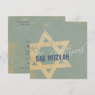Invitación Modern Distressed - Bar Mitzvah Invitation