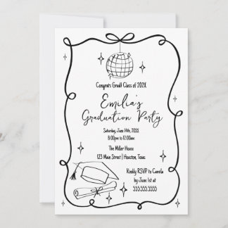 Invitación Modern doodle Graduation Invitation