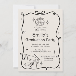 Invitación Modern doodle Graduation Invitation