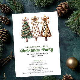 Invitación Modern earthy Christmas tree leopard design invite