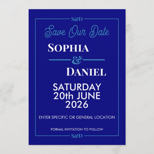 Invitación Modern Editable Wedding Save The Date Card (Anverso)