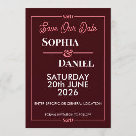 Invitación Modern Editable Wedding Save The Date Card