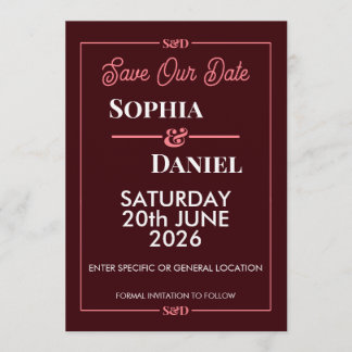 Invitación Modern Editable Wedding Save The Date Card