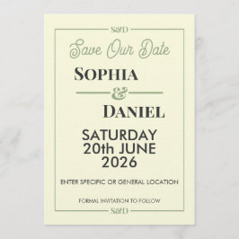 Invitación Modern Editable Wedding Save The Date Card
