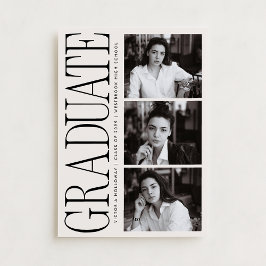 Invitación Modern Editorial Typography Graduate Announcement